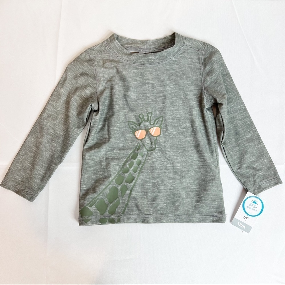 NEW Boys Carters Giraffe Long Sleeve Sun Shirt 18m